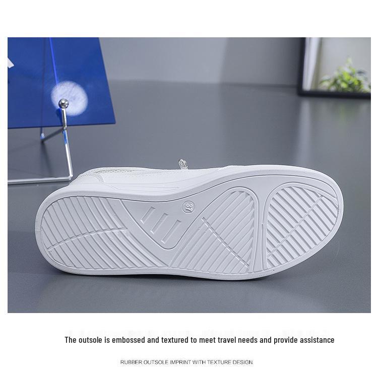 2025 Summer Women's Mesh Breathable Casual Sneakers - Korean Style, Non-slip, Fashionable Soft Sole, White.