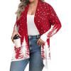 Women's Fall And Winter Fashion Casual Print Long Sleeve Mid-Length Cardigan Jacket