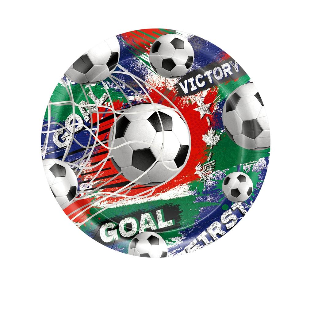 Themed Party Tableware, Football Flag Paper Tray, Paper Cup, Tissue Tablecloth, Decoration