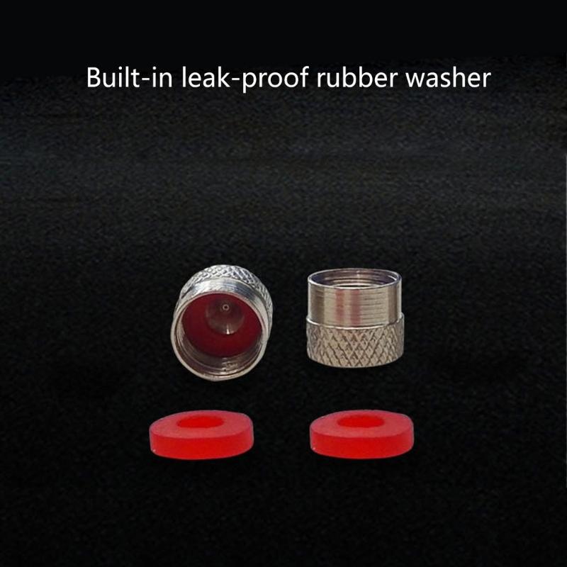 Universal Style Metal Car Anti-rust Motorbike Wheel Tire Valves Stem Cap Airtight Cover Dustproof with Rubber Seal Rings