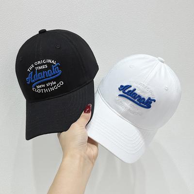 Unisex Baseball Cap With 3D Letter Embroidery, Simple Versatile Face-Slimming Peaked Hat, Soft Top Dad Hat
