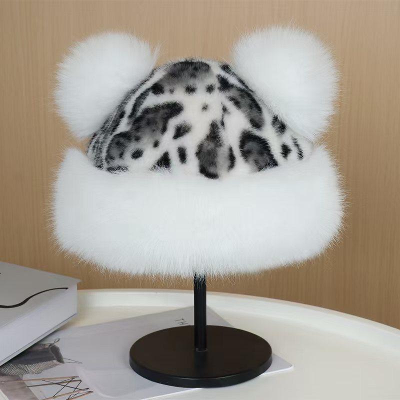 Warm Women'S Winter Hat Fluffy Fur Bucket Hat For Women Plush Fisherman Hat Thicken Cold Snowy Day Ear Protection Cap