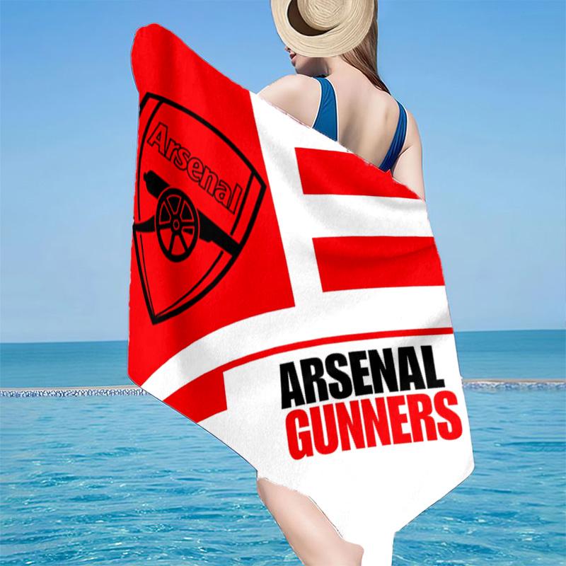 1pz Telo da Spiaggia con Stemma Arsenal Football Club - Morbido, Microfibra Assorbente, Leggero, Ideale per la Spiaggia, Feste, Viaggi, Campeggio regali per tifosi
