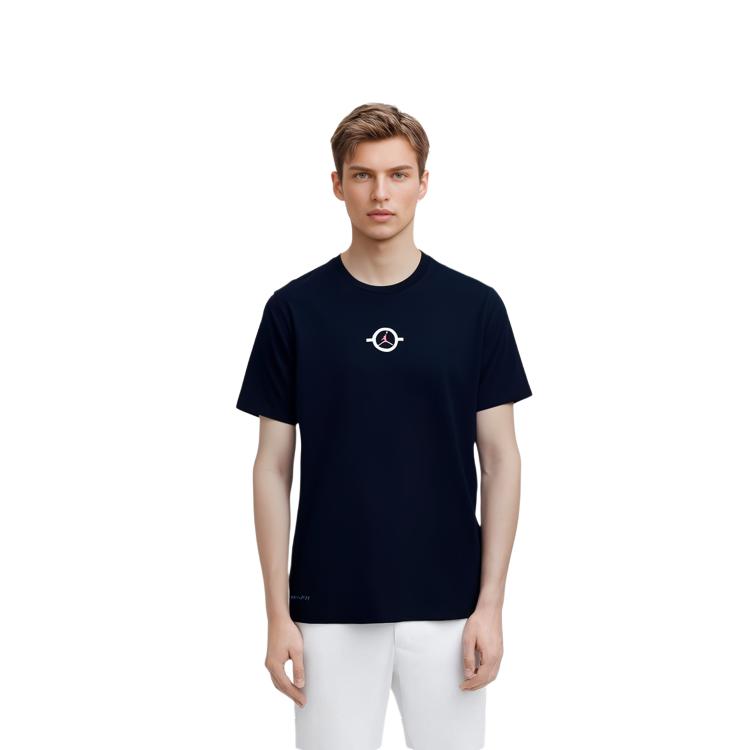 Jordan T Shirts Men's Black Crew Neck Moderate Straight Fit CW7087-010