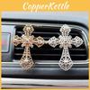 Exquisite Car Vent Perfume Aromatherapy Clip With Cross Design Silver Gold Heart Rainbow Diamond Crosses