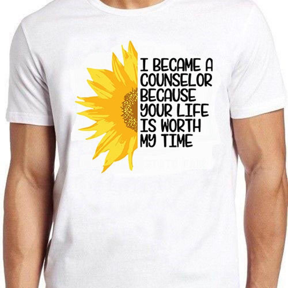 

230GSM 100% Cotton T-Shirt I Became A Counselor Because Your Life Is Worth My Time Meme Cult Movie Gift Tee T Shirt 794 XS белый
