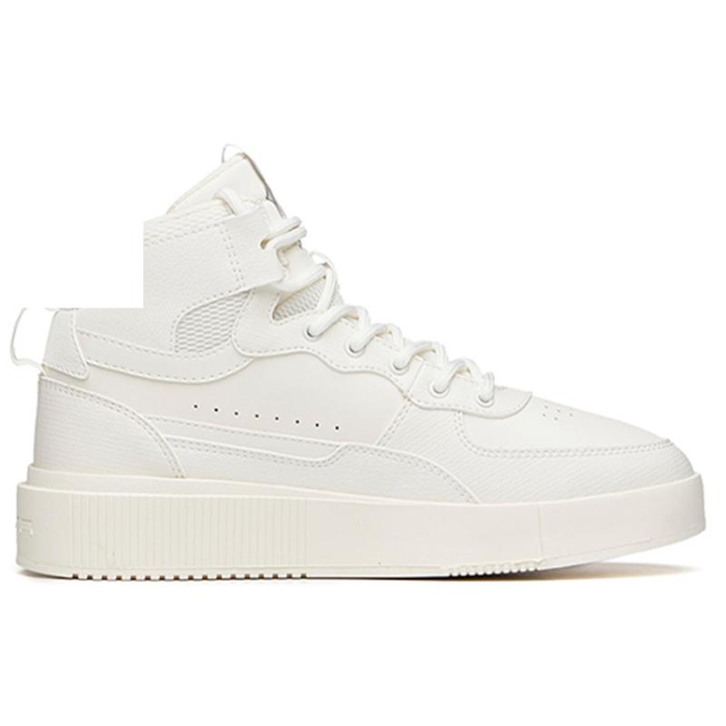 Anta Life Collection Wear-Resistant Slip-Resistant High-Top Skateboard Shoes Women's White Sneakers