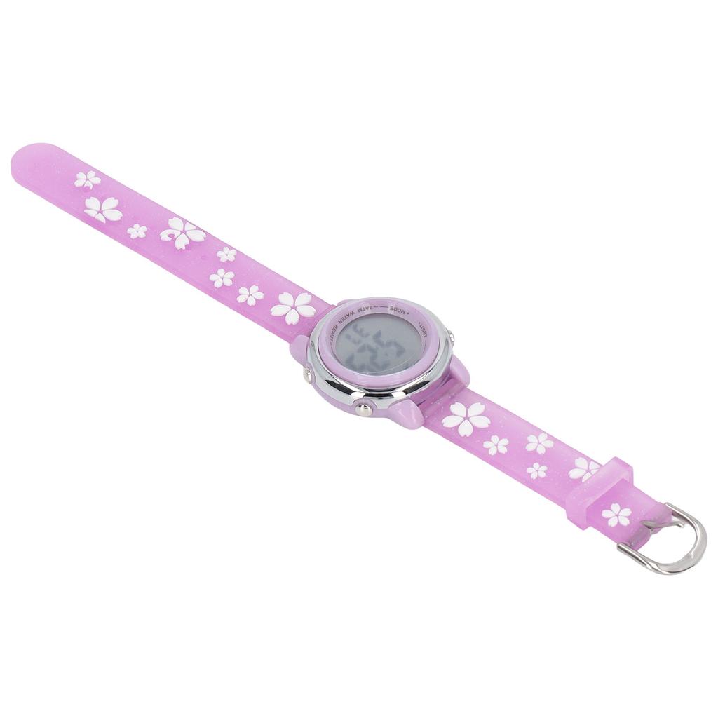 Montres de Sport Numériques pour Filles Échelle Claire Dessin Animé 3D Montre Étanche avec Rétroéclairage LED Réveil