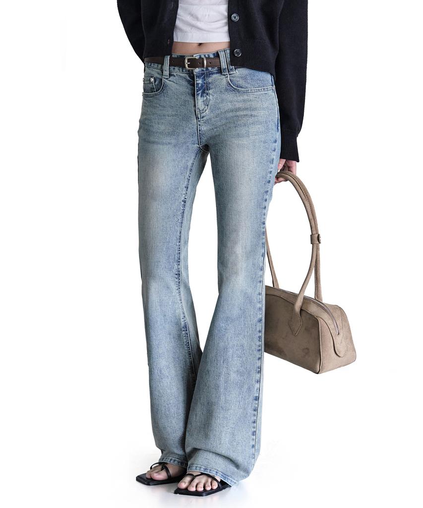 Deketeuumeon Signature Slim Low Rise Flared Jeans Dcwpt006Lblueb