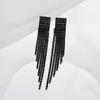 Full Diamond Black Long Fringed Earrings Rhinestone Earrings Diamond Earrings Pendant
