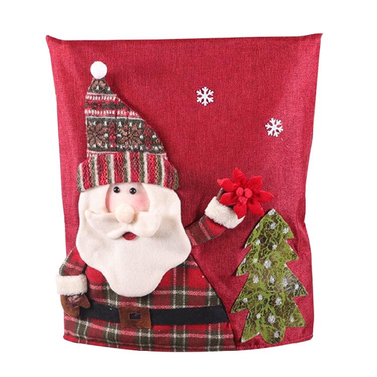 Xmas Reindeer Chair Slipcover Protector for Kitchen Hotel Holiday Party Decor