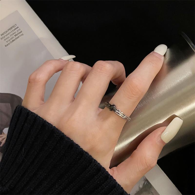 Темное Сладкое Крутое Кольцо Ворон Нишевый Дизайн Индивидуальность Премиальное Парное Кольцо Кольцо на Указательный Палец Кольцо с Открытием Регулируемое Кольцо Adjustable opening