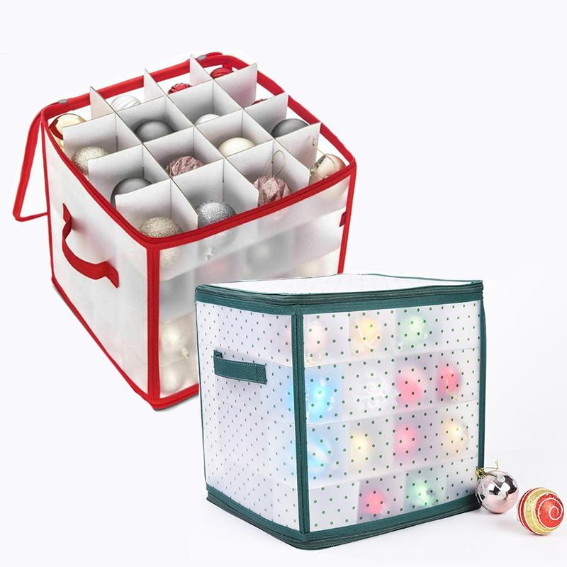 Christmas Ball Storage Box For Storing Ball Toys And Ornaments 64 Grid Large Capacity High Quality Simple Foldable Storage Box