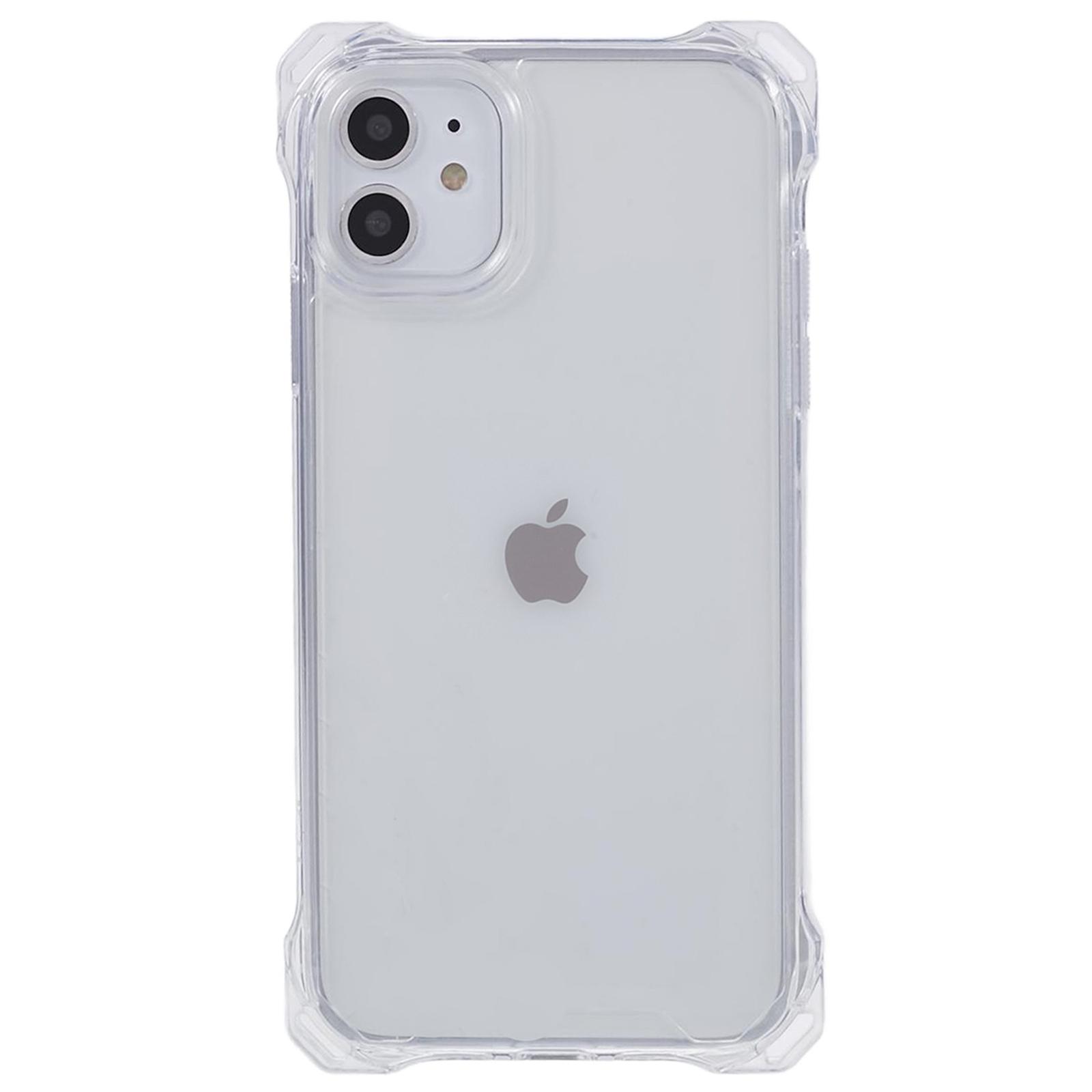 

For iPhone 11 Case Reinforced Corners TPU+Acrylic Phone Guard Cover (Big Rear Lens Hole) Transparent