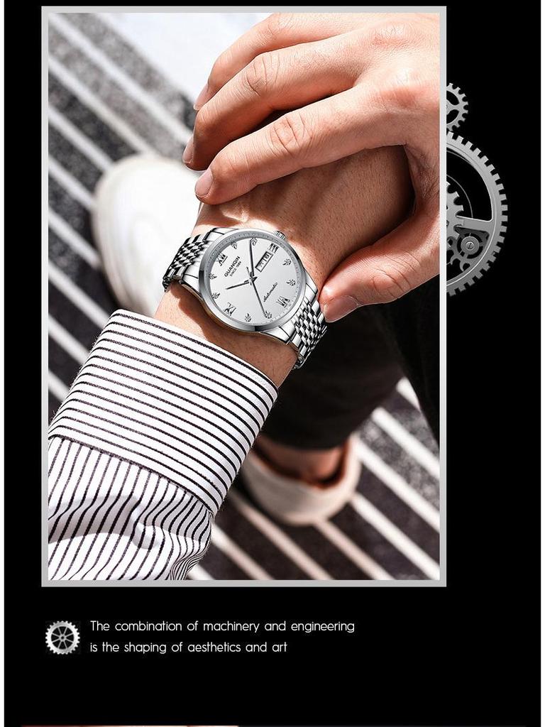 Reloj Mecánico de Moda para Hombre Suizo Automático Luminoso Impermeable