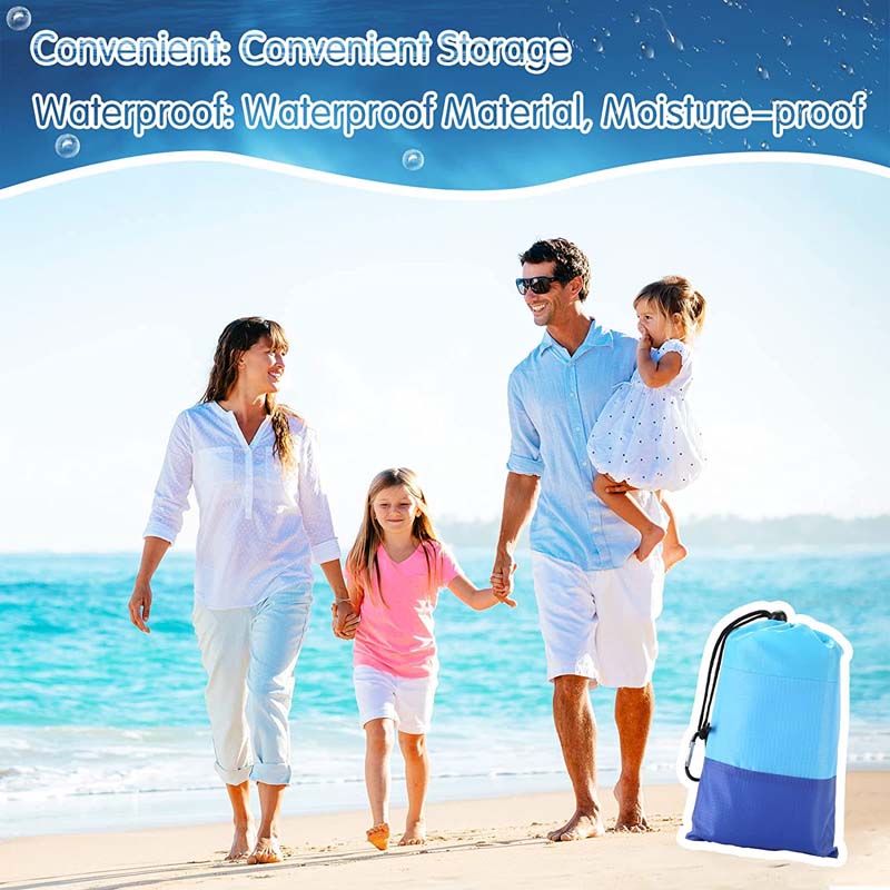 Beach Blanket Sandproof Large Size 83"x78"sandfree Picnic Blankets Waterproof Lightweight Mat For 2-4 Adults Travel Camping