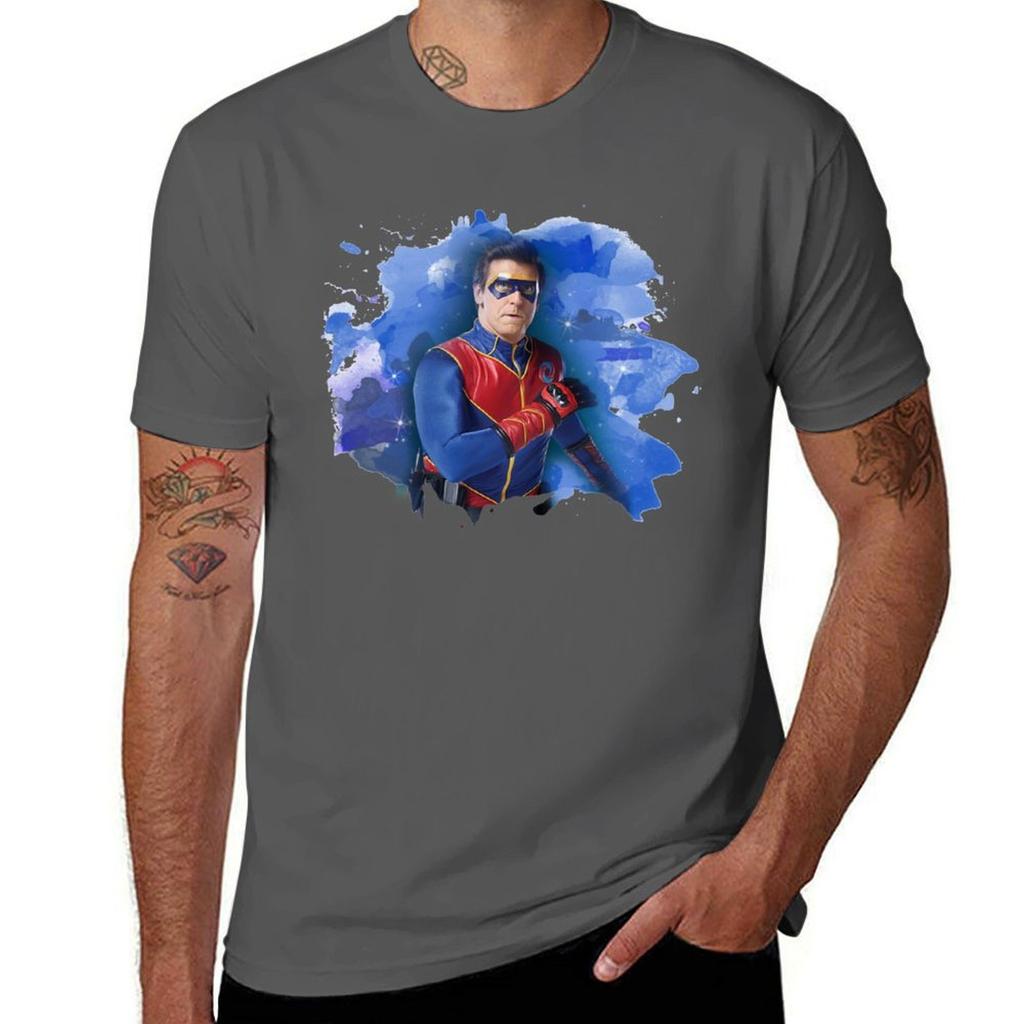 Captain Unisex Paint TShirt Basic Solid Color Short Sleeve TShirt