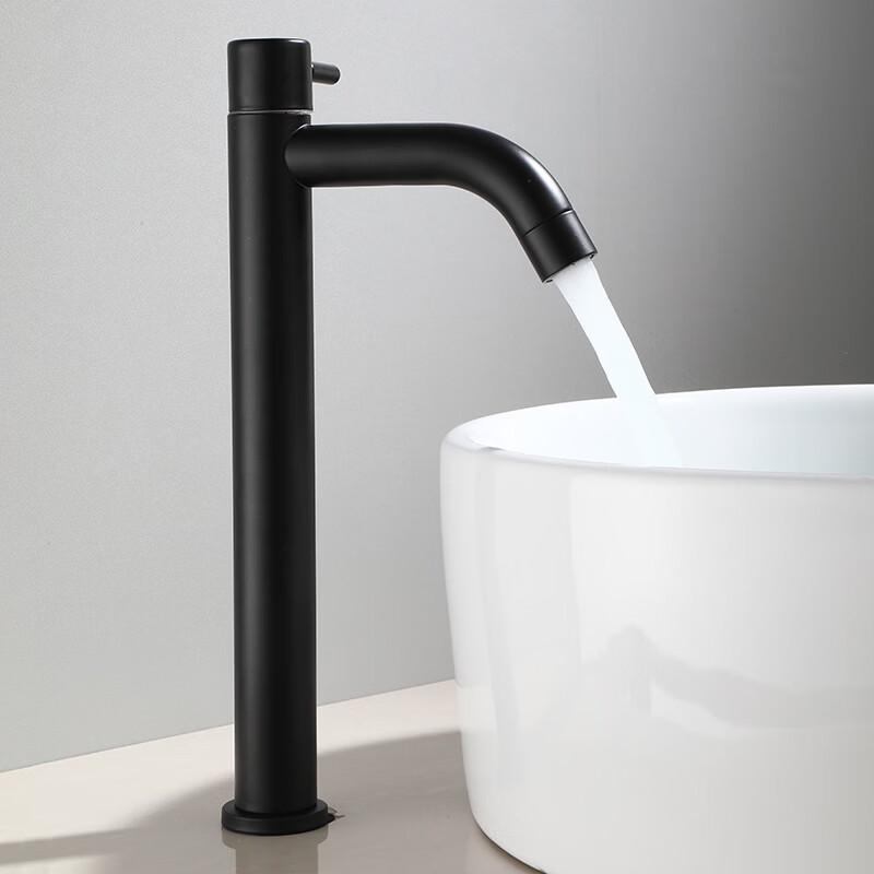 TLXT Single Cold Black Bathroom Basin Faucet
