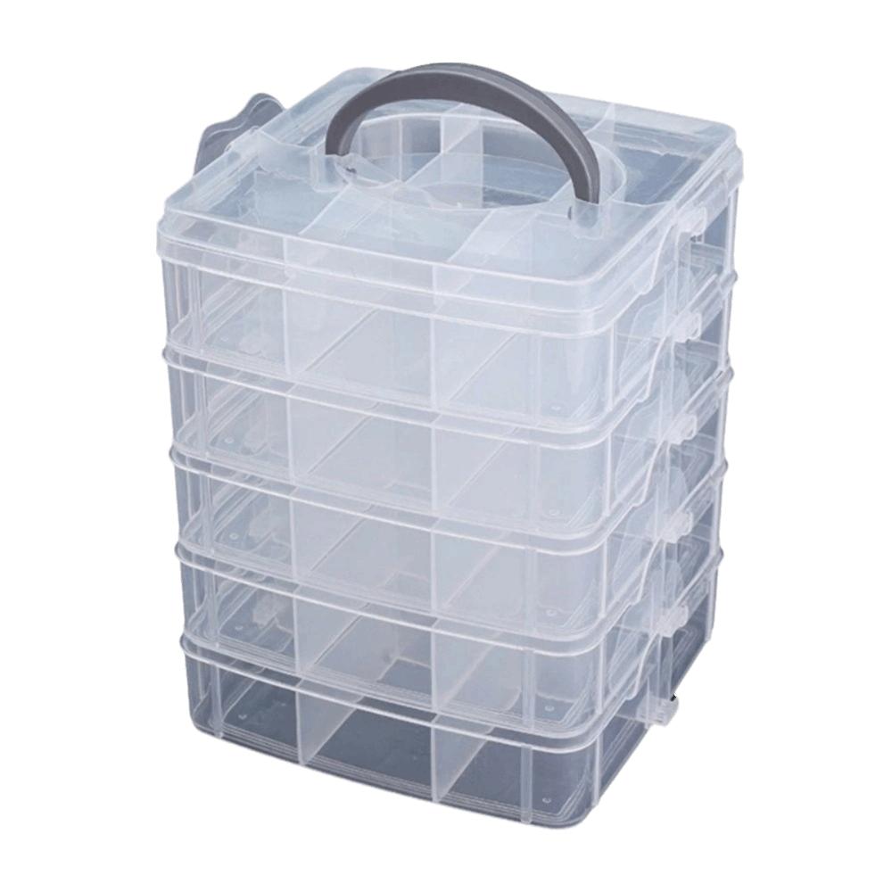 4/5/6-Layer Stackable Transparent Storage Box Handheld Organizer Multi-layer Storage Box Portable Jewelry Holder Jewelry