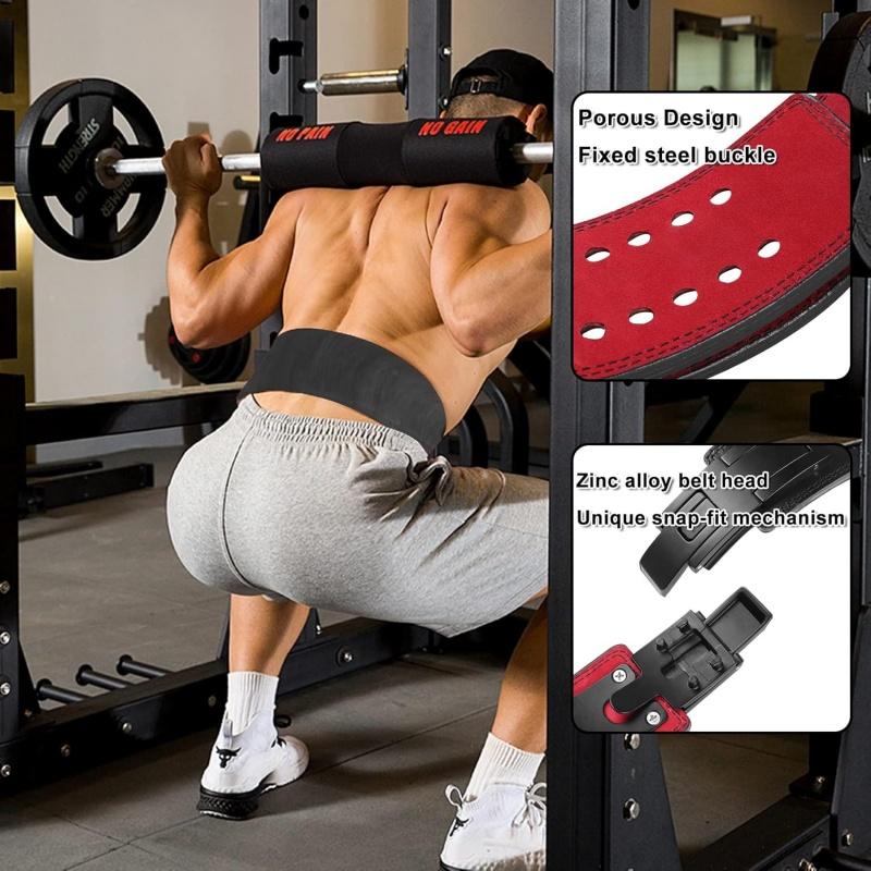 Pas do podnoszenia ciężarów do przysiadów, sztangi, powerliftingu, regulowany skórzany wspornik lędźwiowy, kulturystyka, ćwiczenia, fitness, pas ochronny