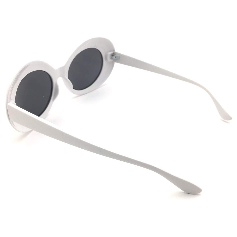 [Gafas Gafas Gafas] Diseñado para personas japonesas Gafas de Sol Redondas Grunge, Ovaladas, Grandes, Montura Grande, Blancas 673-wh