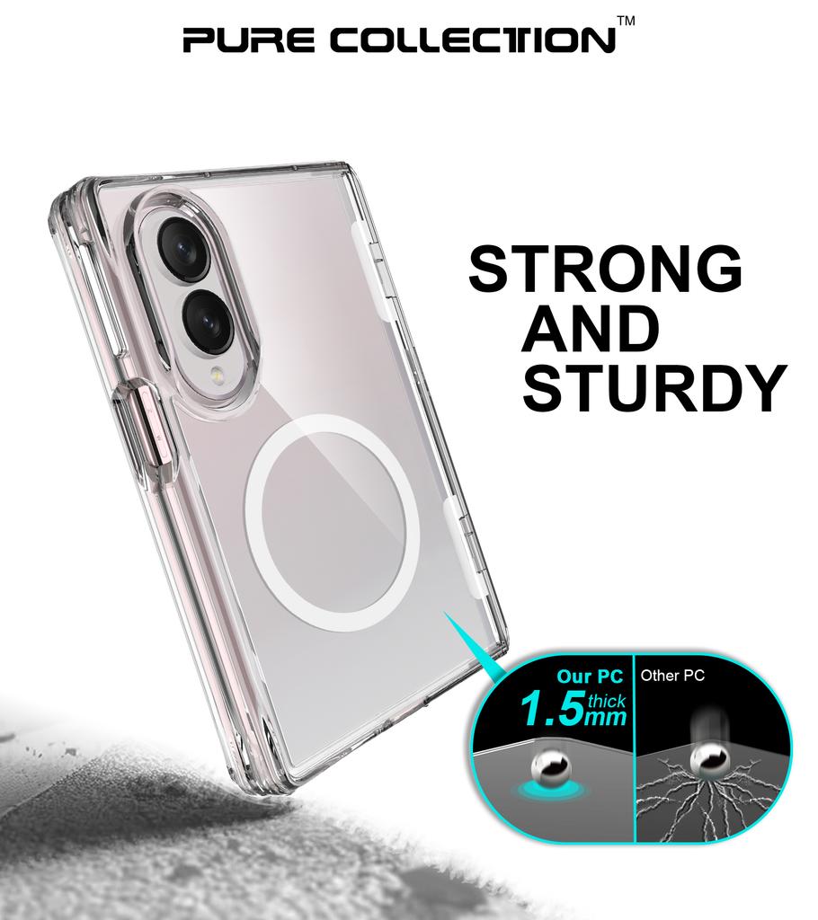 Hinge Protection Transparent Case for Samsung Galaxy Z Fold8, TPU PC Shock Absorbing Foldable Cover-Clear