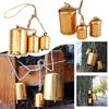 Christmas Bell Decoration, Set Of 3 Christmas Bell Brass Cow Shabby Style Rustic Metal Hanging Giant Cow Bells Decor Gold