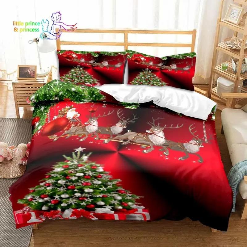 

Рождественский Снежный Узор С Текстом Комплект Постельного Белья Односпальный Полуторный Двуспальный Кинг-сайз Комплект для Кровати Взрослый Детский Спальня 3D Принт 70x133cm 2pcs