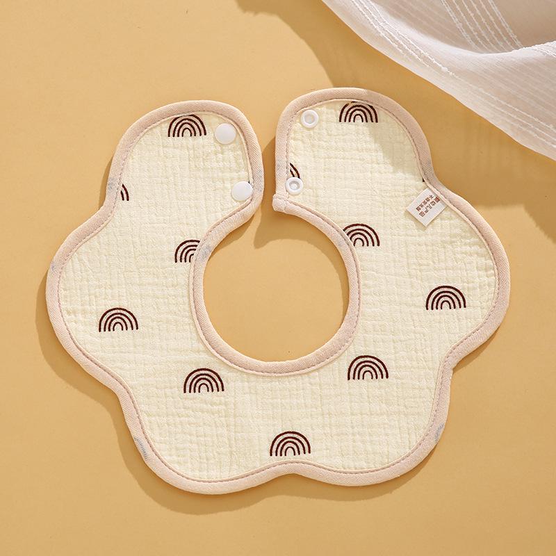 

Водонепроницаемый крепированный хлопковый слюнявчик-лепесток для младенцев - Осенне-зимний мультяшный дизайн