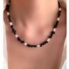 New Style Trendy Black Crystal Natural Freshwater Pearl 14K Gold Filled Lady Necklace Women Short Choker Chains No Fade Gifts