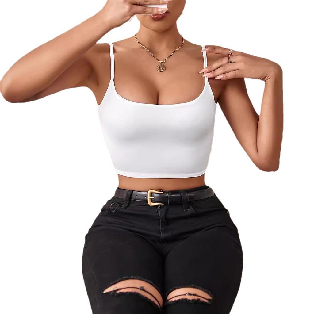 Women's Spring/Summer Sexy Cropped Versatile Camisole Inner Layer, Women's Outerwear Top, Slimming and Slimming