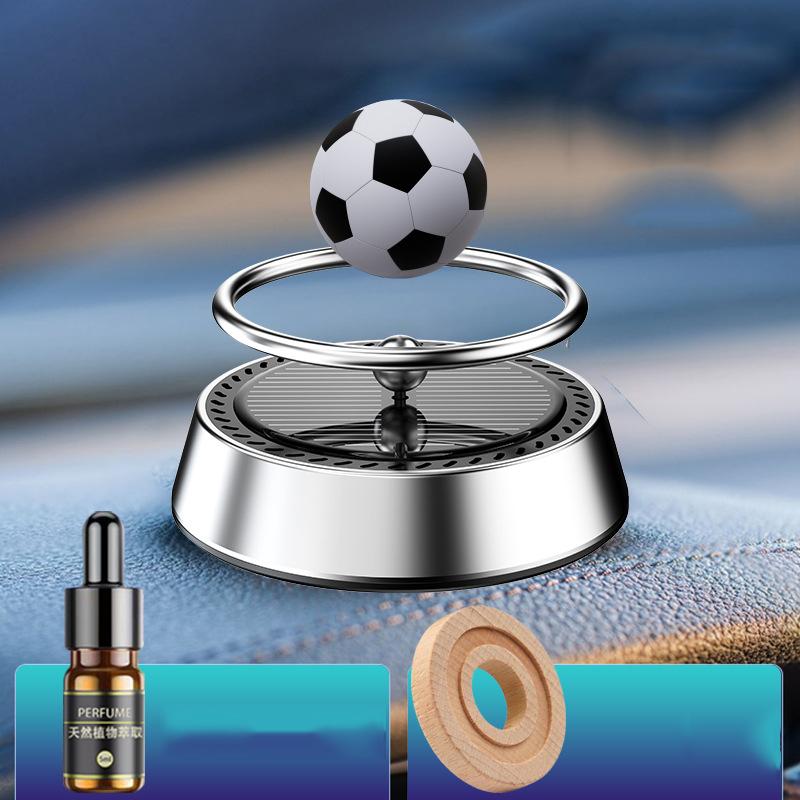 

New solar energy Suspended spinning football Car air freshener Purifier auto Fragrance perfume seat car parfum decoration