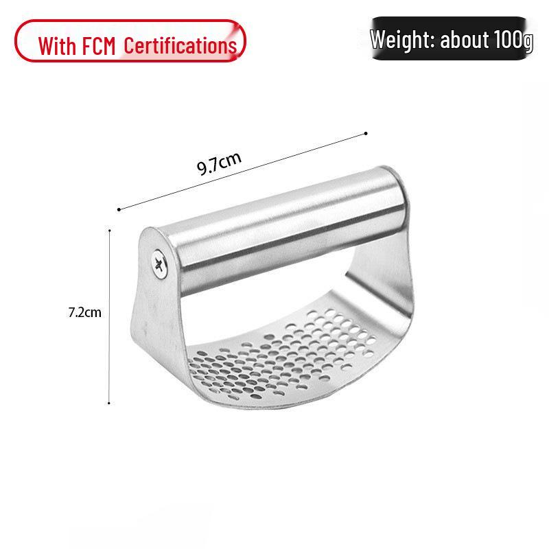 Stainless Steel Ring-Shaped Garlic Press and Crusher