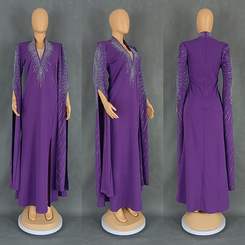 Europäische und amerikanische Damenbekleidung leichter Luxus High-End Modekleid heiße Diamanten Promi-Stil enges Kleid 9026