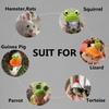 11pcs Hamster Hat, Cute Tiny Mini Hat, Hand Knitted Small Animal Hat and Hand Woven Traction Rope Set for Pets Lizards Hamsters Guinea Pig Holiday