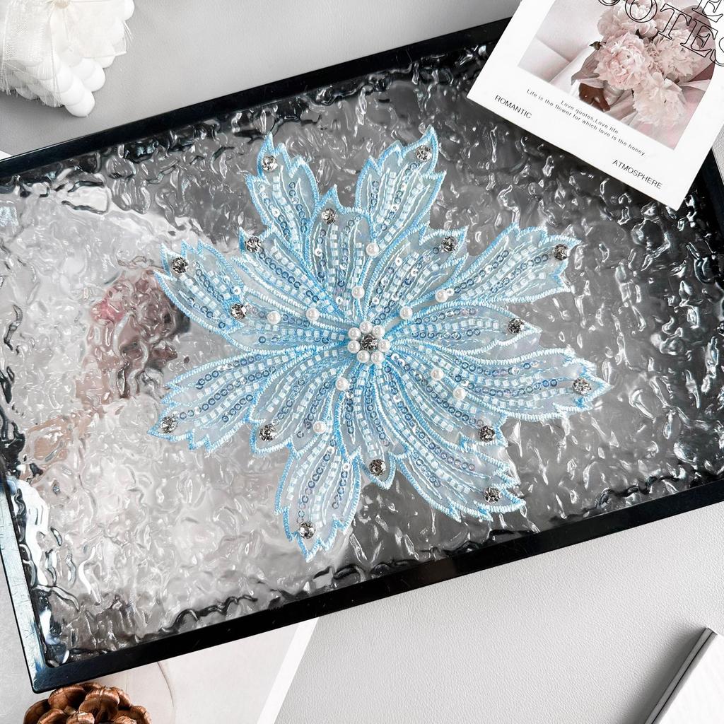 Color Heavy Industry Beads Organza Sequins Flower Clothing Dress Dress Top Luggage Decoration Cloth Sticker Accessories