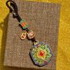 Luxury Metal Gourd Cinnabar Pendant Keychain Ornament