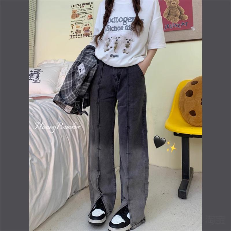 

2024 Women s Black Gradient High Waist Micro Flare Wide Leg Pants XL