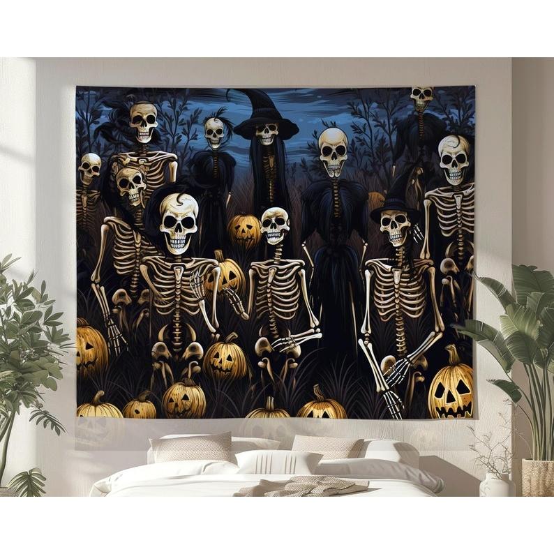 skeleton tapestry 75x100 чёрный