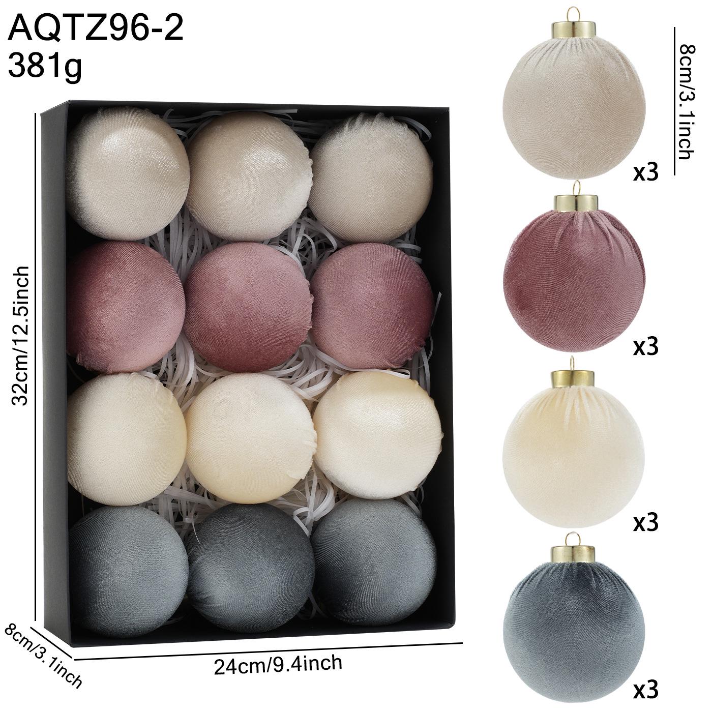 Velvet and Fabric Christmas Hanging Ball Ornaments - Cross-border Decoration Props