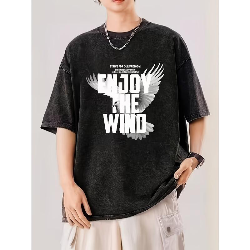 

European sizes Retro Trendy Cool Pure Cotton T-shirt Loose and Breathable, Trendy Sports Tees for Daily Leisure Men s Short Sleeved Top 5XL чорний