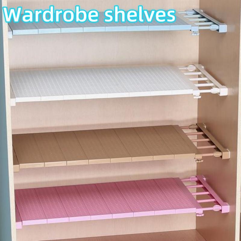 Adjustable Closet Organizer Storage Shelf Wall Mounted Kitchen Rack Wardrobe Shelves Cabinet Holders