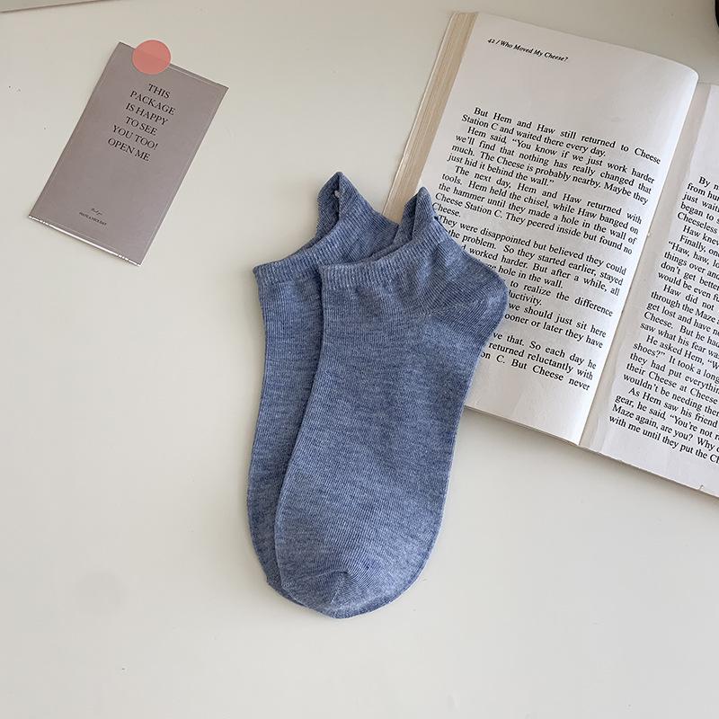 Thin Embroidered Smiley Face Ankle Socks – Cute, Anti-Slip, Invisible Fit for Spring/Summer