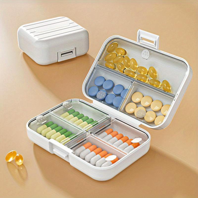 7 Grids Portable Mini Pill Box Double Sealed Medicine Storage Case Week Long Day Divided Lockable Drug Organizer Weekly Pill Box