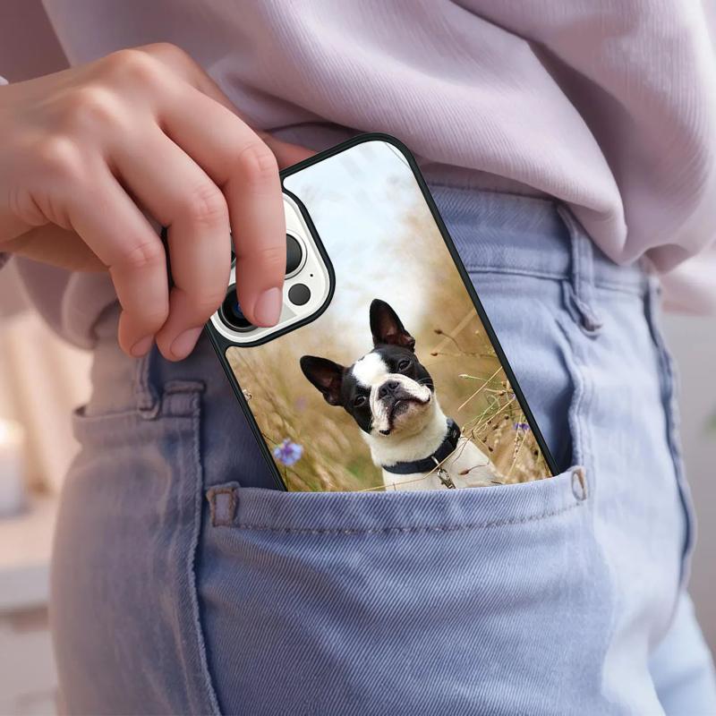 Boston Terrier Dog Faces Phone Case For iPhone 17 Air 15 16e 14 13 Pro Max Coque 12 11 Pro Max PLUS Cover