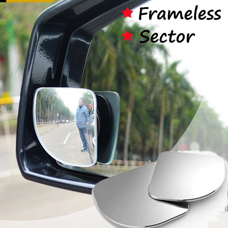 Car Outside Mirror Blind Spot Auxiliary Mirror Rear View Convex Wide Angle Parking Reversing Rearview Rimless Mirrors