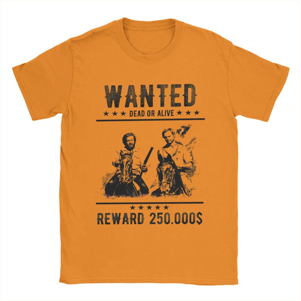 Wanted Bud Spencer And Terence Hill T-Shirt for Men Funny 100% Cotton Tees Round Collar Short Sleeve T Shirts Summer Tops 3XL