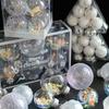 Christmas Transparent Home Decoration Mesh Design Exquisite Christmas Ornaments Venue Decoration Prop 6/12PCS/Set