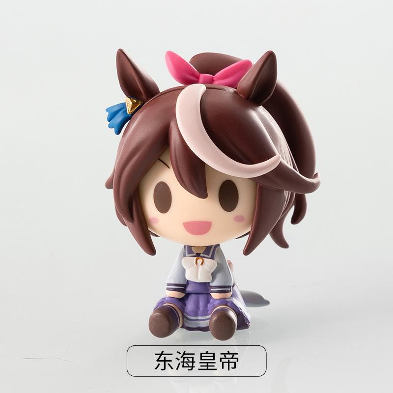 Anime Action Figure 4pcs Pretty Derby Kawaii Doll Model Tokai Teio Gold Ship Q-Version Decoration Pendant Toy Doll Children Gift