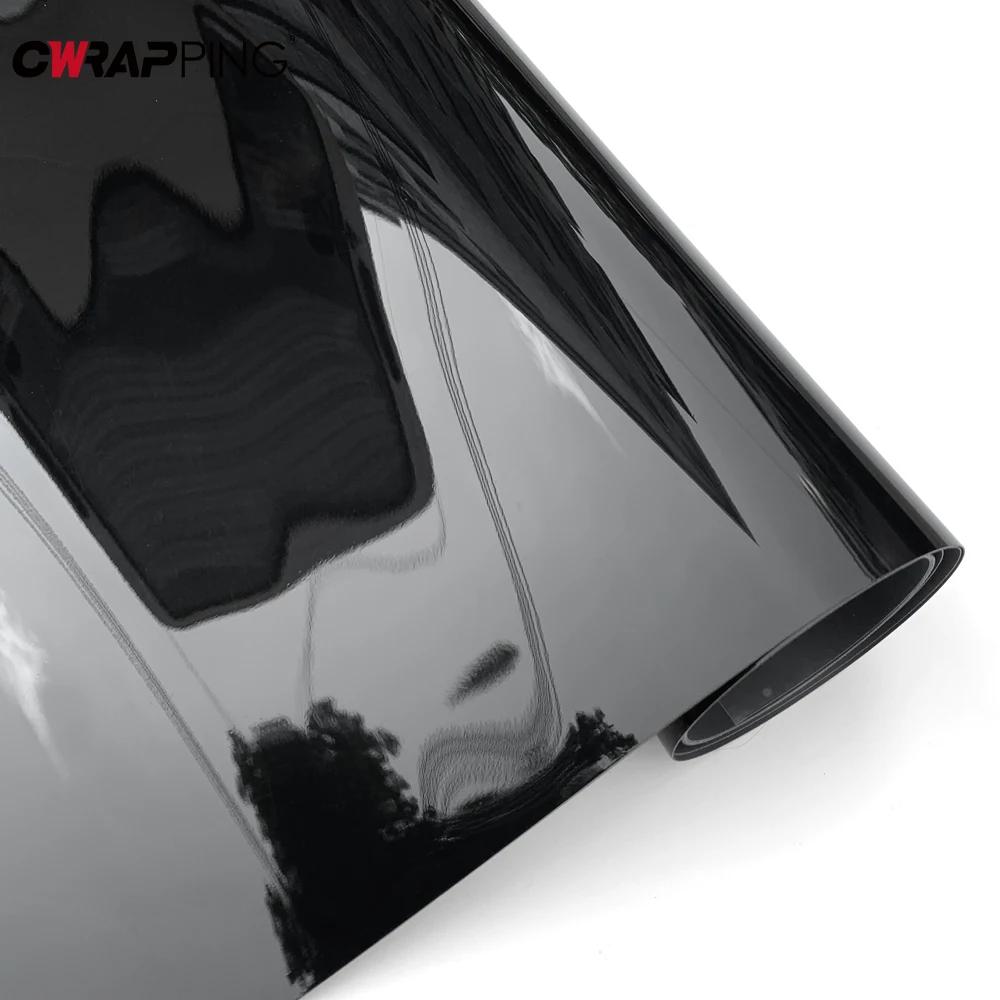 Car Stickers PET Glossy Black Vinyl Wrap Films Self Adhesive Waterproof Color Changing Stickers for Motorcycle Car Accessories